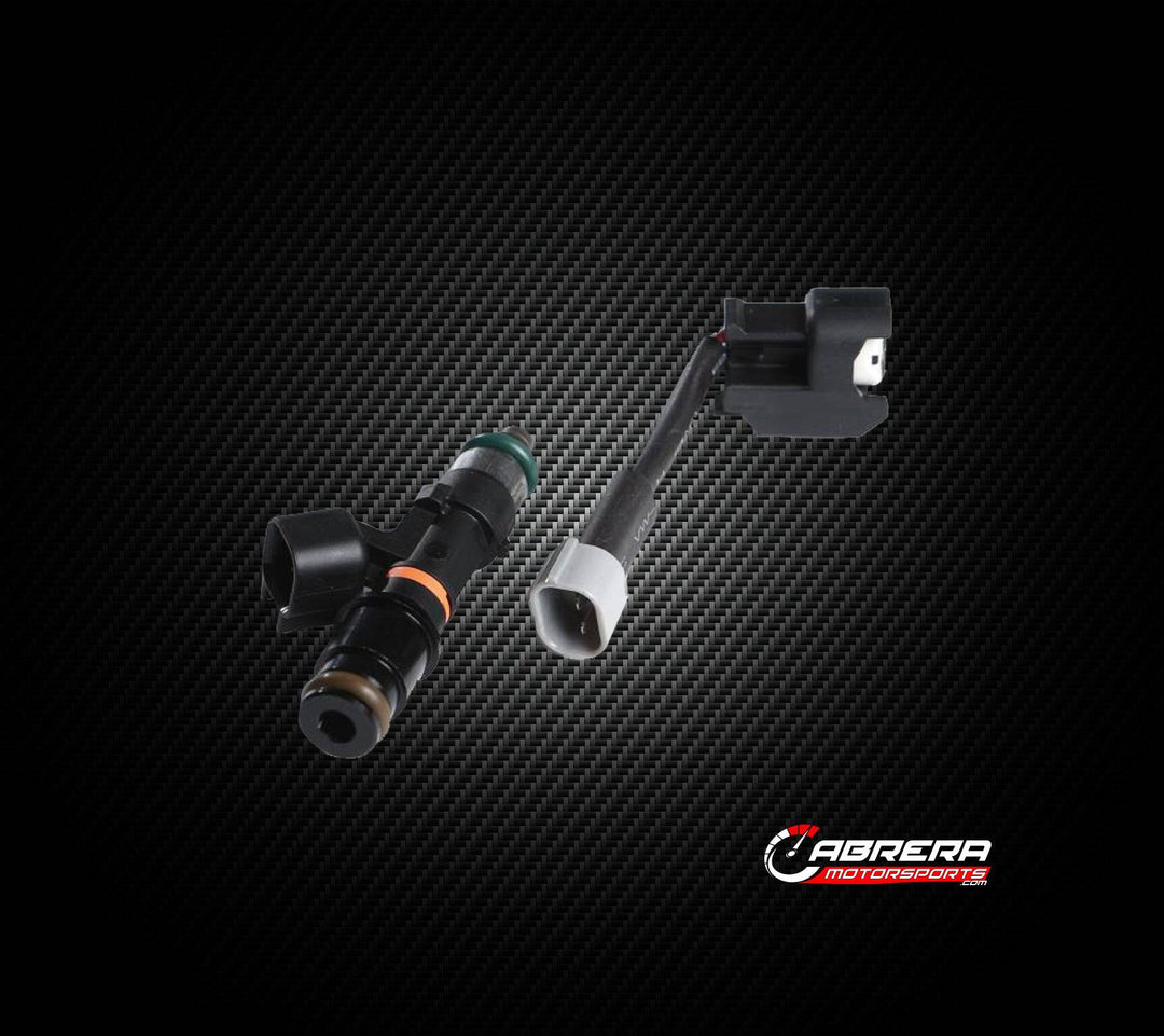 Close-up billet injector kit side view showing OEM high-performance precision upgrade for racing - Cabrera Motorsports