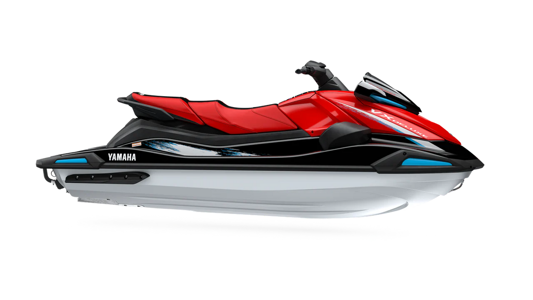 Sleek red and black Yamaha VX series jet ski with sharp lines and dynamic design - Yamaha VX & EX Series - Cabrera Motorsport