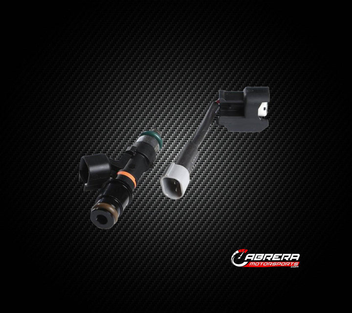 Close-up billet injector kit side view showing OEM high-performance precision upgrade for racing - Cabrera Motorsports